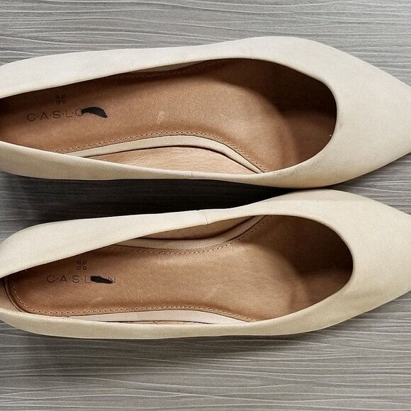 Caslon Luna Pointy Toe Flat, Nude Nubuck, Womens Size 6.5 - Picture 8 of 9